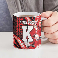 Personalised Hawaii Kalani High School Ceramic Mug Tribal Tattoo With Hibiscus Flowers LT05 - Polynesian Pride