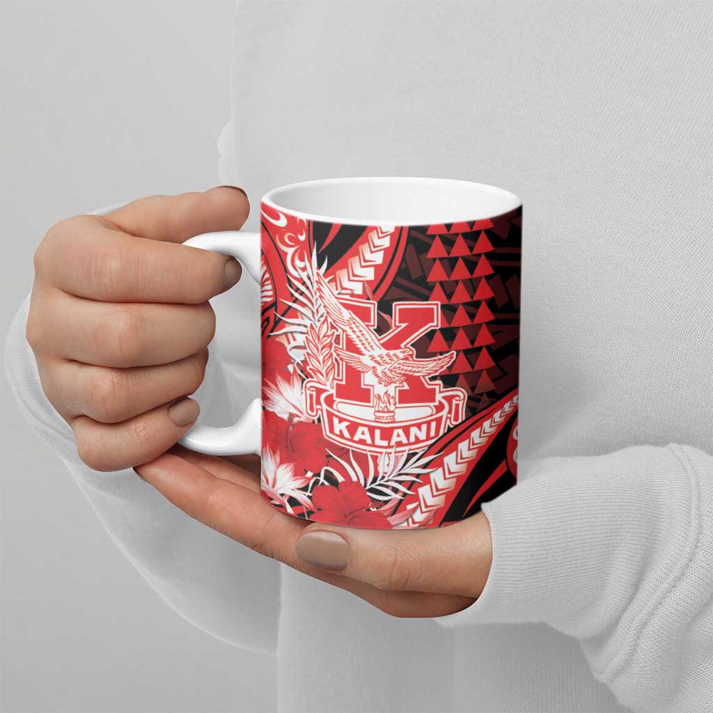 Personalised Hawaii Kalani High School Ceramic Mug Tribal Tattoo With Hibiscus Flowers LT05 - Polynesian Pride