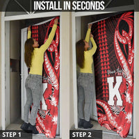 Personalised Hawaii Kalani High School Door Cover Tribal Tattoo With Hibiscus Flowers LT05 - Polynesian Pride