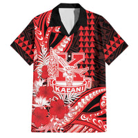 Personalised Hawaii Kalani High School Family Matching Short Sleeve Bodycon Dress and Hawaiian Shirt Tribal Tattoo With Hibiscus Flowers