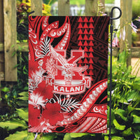 Hawaii Kalani High School Garden Flag Tribal Tattoo With Hibiscus Flowers