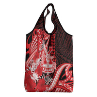 Hawaii Kalani High School Grocery Bag Tribal Tattoo With Hibiscus Flowers LT05 - Polynesian Pride