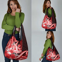 Hawaii Kalani High School Grocery Bag Tribal Tattoo With Hibiscus Flowers LT05 - Polynesian Pride