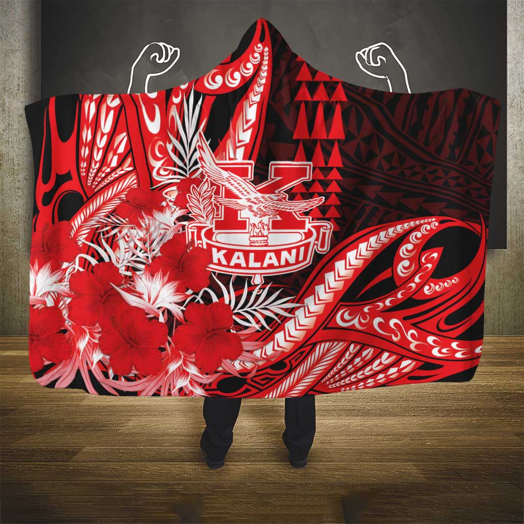 Hawaii Kalani High School Hooded Blanket Tribal Tattoo With Hibiscus Flowers LT05 - Polynesian Pride