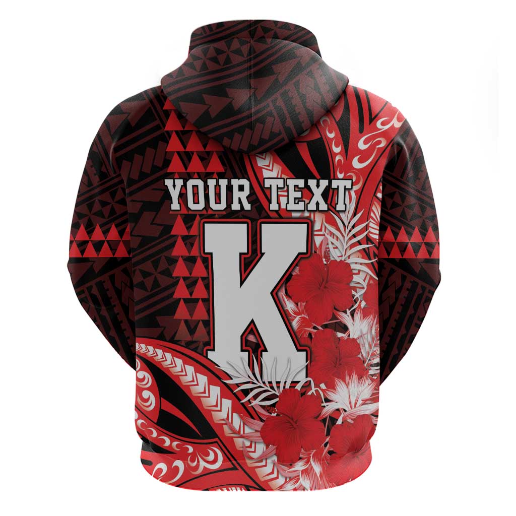 Personalised Hawaii Kalani High School Hoodie Tribal Tattoo With Hibiscus Flowers LT05 - Polynesian Pride