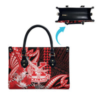Hawaii Kalani High School Leather Bag Tribal Tattoo With Hibiscus Flowers LT05 - Polynesian Pride