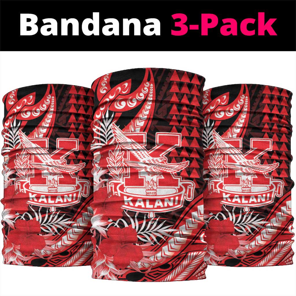 Hawaii Kalani High School Neck Gaiter Tribal Tattoo With Hibiscus Flowers LT05 package One Size: 25*50cm Red - Polynesian Pride