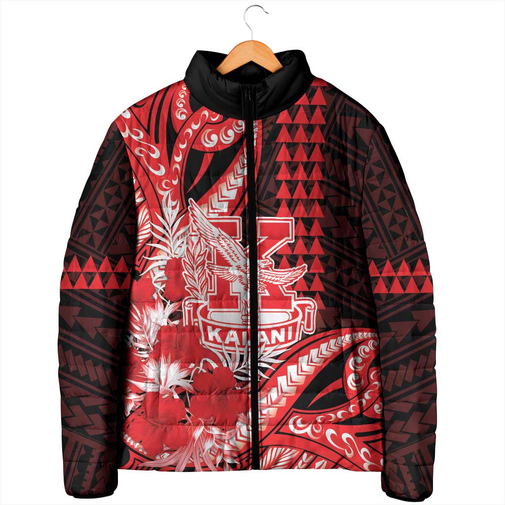 Personalised Hawaii Kalani High School Padded Jacket Tribal Tattoo With Hibiscus Flowers LT05 - Polynesian Pride