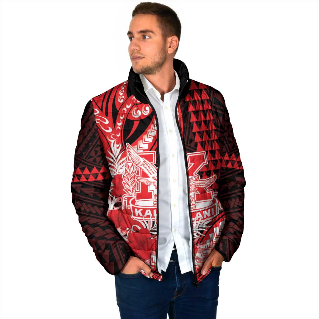 Personalised Hawaii Kalani High School Padded Jacket Tribal Tattoo With Hibiscus Flowers LT05 - Polynesian Pride