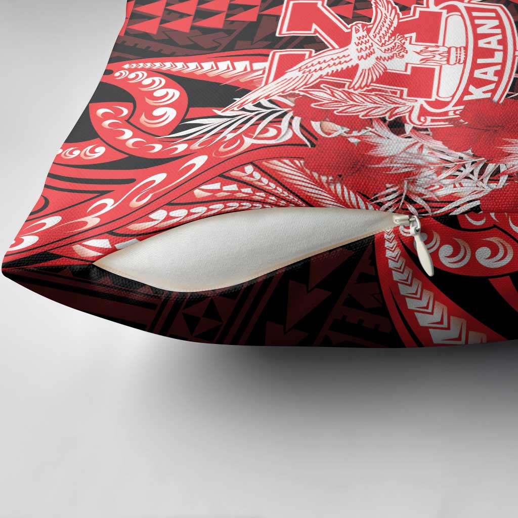 Hawaii Kalani High School Pillow Cover Tribal Tattoo With Hibiscus Flowers LT05 - Polynesian Pride