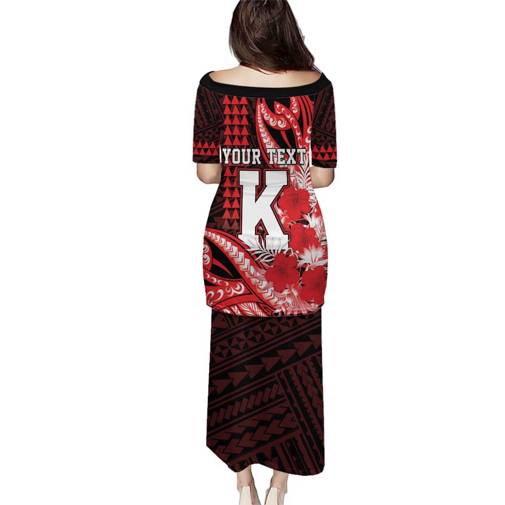 Personalised Hawaii Kalani High School Puletasi Tribal Tattoo With Hibiscus Flowers LT05 - Polynesian Pride