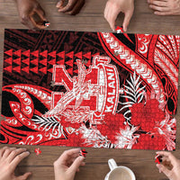 Hawaii Kalani High School Puzzle Tribal Tattoo With Hibiscus Flowers LT05 - Polynesian Pride