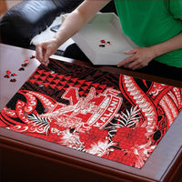 Hawaii Kalani High School Puzzle Tribal Tattoo With Hibiscus Flowers LT05 - Polynesian Pride
