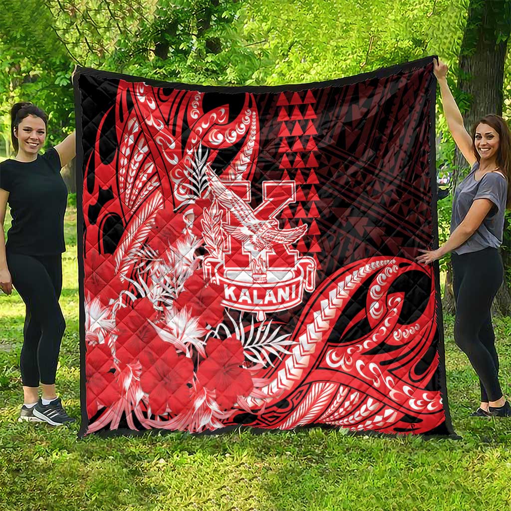 Hawaii Kalani High School Quilt Tribal Tattoo With Hibiscus Flowers LT05 - Polynesian Pride