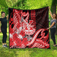 Hawaii Kalani High School Quilt Tribal Tattoo With Hibiscus Flowers LT05 - Polynesian Pride