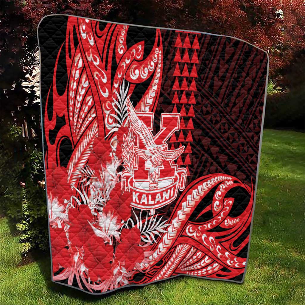 Hawaii Kalani High School Quilt Tribal Tattoo With Hibiscus Flowers LT05 - Polynesian Pride