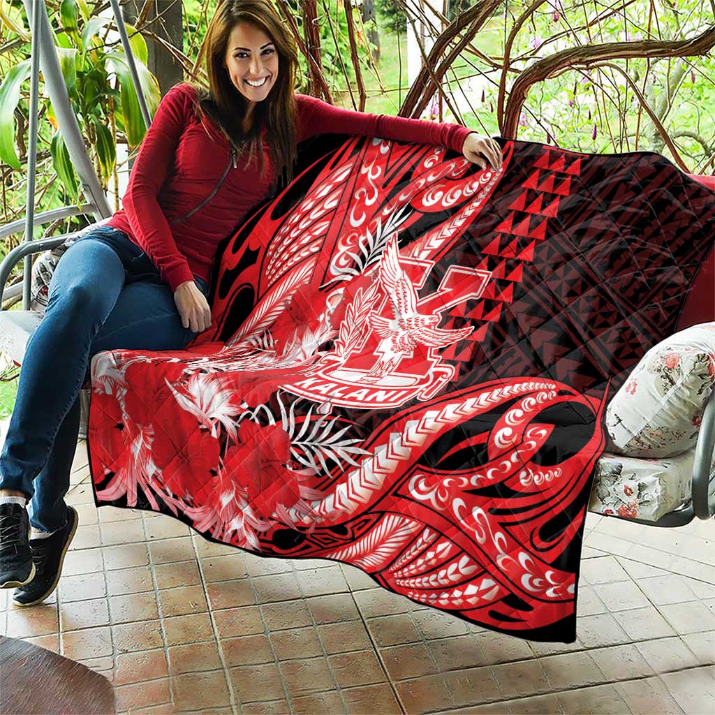 Hawaii Kalani High School Quilt Tribal Tattoo With Hibiscus Flowers LT05 - Polynesian Pride