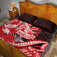 Hawaii Kalani High School Quilt Bed Set Tribal Tattoo With Hibiscus Flowers LT05 - Polynesian Pride