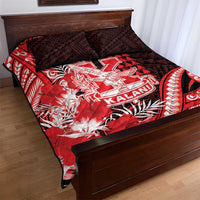 Hawaii Kalani High School Quilt Bed Set Tribal Tattoo With Hibiscus Flowers LT05 - Polynesian Pride