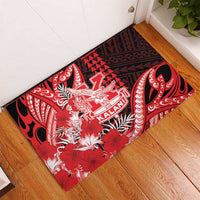 Hawaii Kalani High School Rubber Doormat Tribal Tattoo With Hibiscus Flowers LT05 - Polynesian Pride