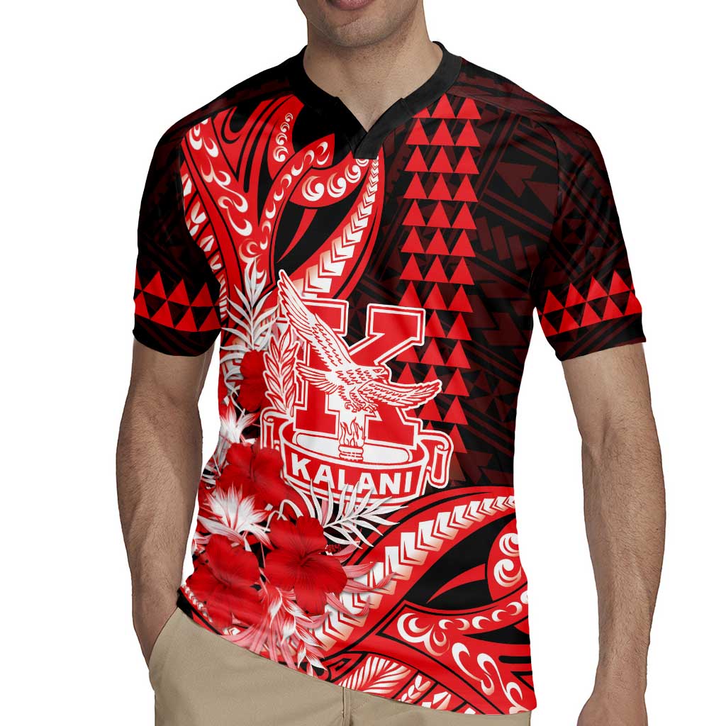 Personalised Hawaii Kalani High School Rugby Jersey Tribal Tattoo With Hibiscus Flowers LT05 - Polynesian Pride