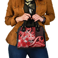 Hawaii Kalani High School Shoulder Handbag Tribal Tattoo With Hibiscus Flowers LT05 - Polynesian Pride