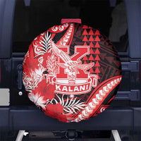 Hawaii Kalani High School Spare Tire Cover Tribal Tattoo With Hibiscus Flowers