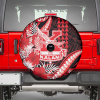 Hawaii Kalani High School Spare Tire Cover Tribal Tattoo With Hibiscus Flowers