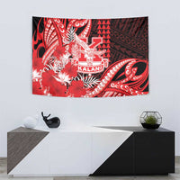 Hawaii Kalani High School Tapestry Tribal Tattoo With Hibiscus Flowers