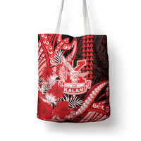 Hawaii Kalani High School Tote Bag Tribal Tattoo With Hibiscus Flowers