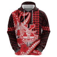 Personalised Hawaii Kalani High School Zip Hoodie Tribal Tattoo With Hibiscus Flowers LT05 - Polynesian Pride