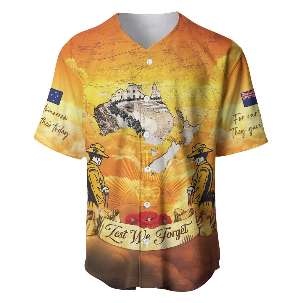 New Zealand And Australia ANZAC Day Baseball Jersey Sinai Palestine Campaign Lest We Forget