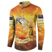 New Zealand And Australia ANZAC Day Button Sweatshirt Sinai Palestine Campaign Lest We Forget LT05 - Polynesian Pride