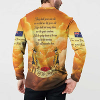 New Zealand And Australia ANZAC Day Button Sweatshirt Sinai Palestine Campaign Lest We Forget LT05 - Polynesian Pride