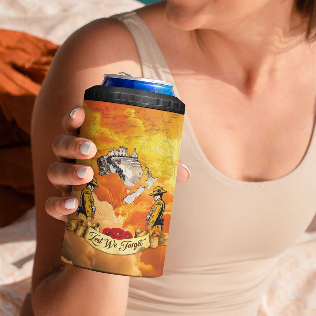 New Zealand And Australia ANZAC Day 4 in 1 Can Cooler Tumbler Sinai Palestine Campaign Lest We Forget