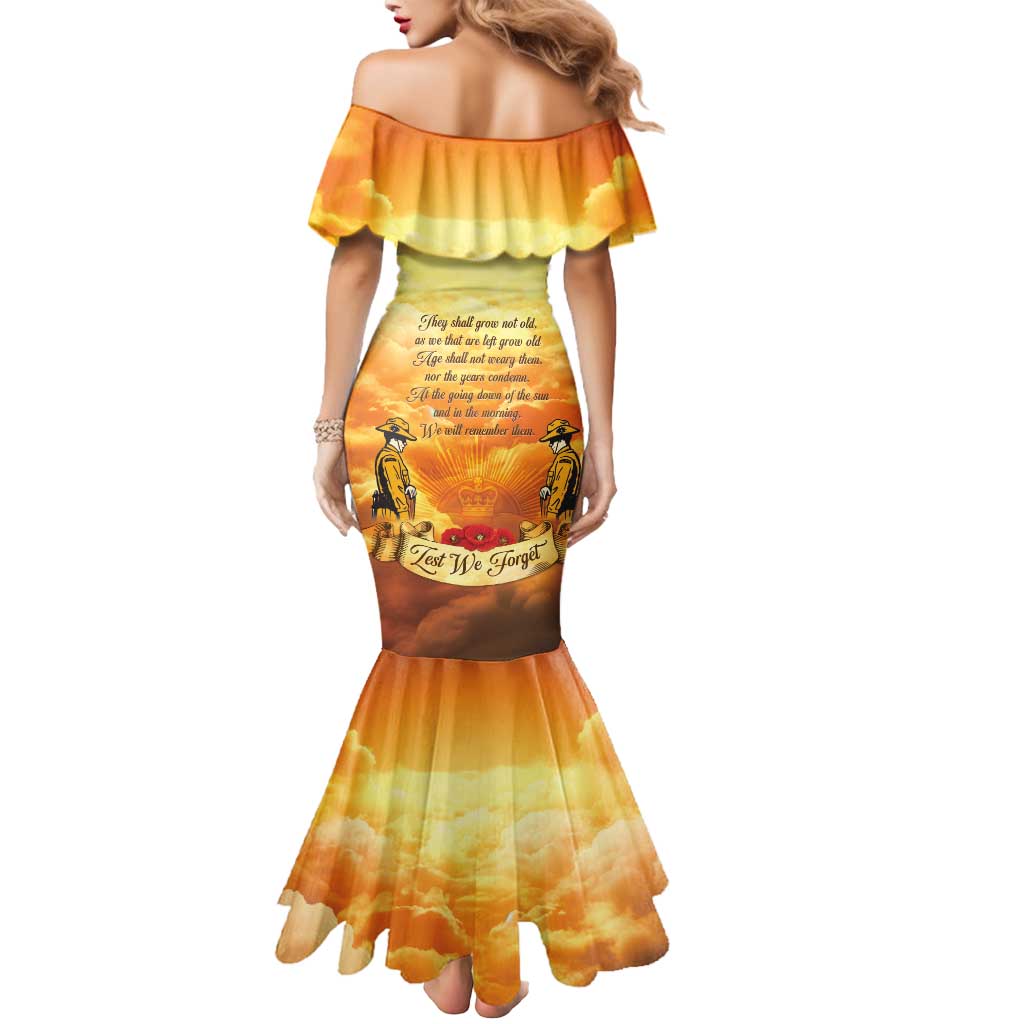 New Zealand And Australia ANZAC Day Mermaid Dress Sinai Palestine Campaign Lest We Forget