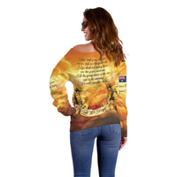 New Zealand And Australia ANZAC Day Off Shoulder Sweater Sinai Palestine Campaign Lest We Forget