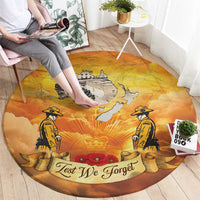 New Zealand And Australia ANZAC Day Round Carpet Sinai Palestine Campaign Lest We Forget