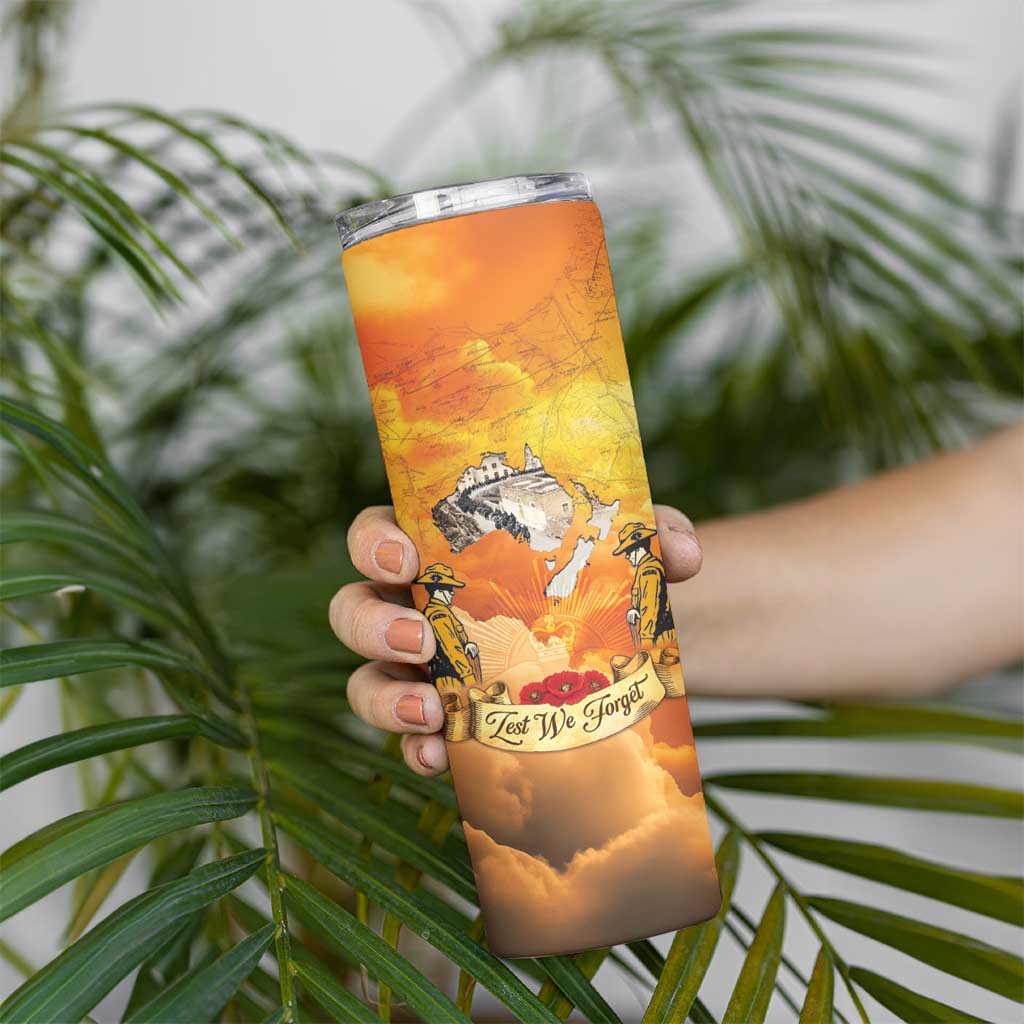 New Zealand And Australia ANZAC Day Skinny Tumbler Sinai Palestine Campaign Lest We Forget