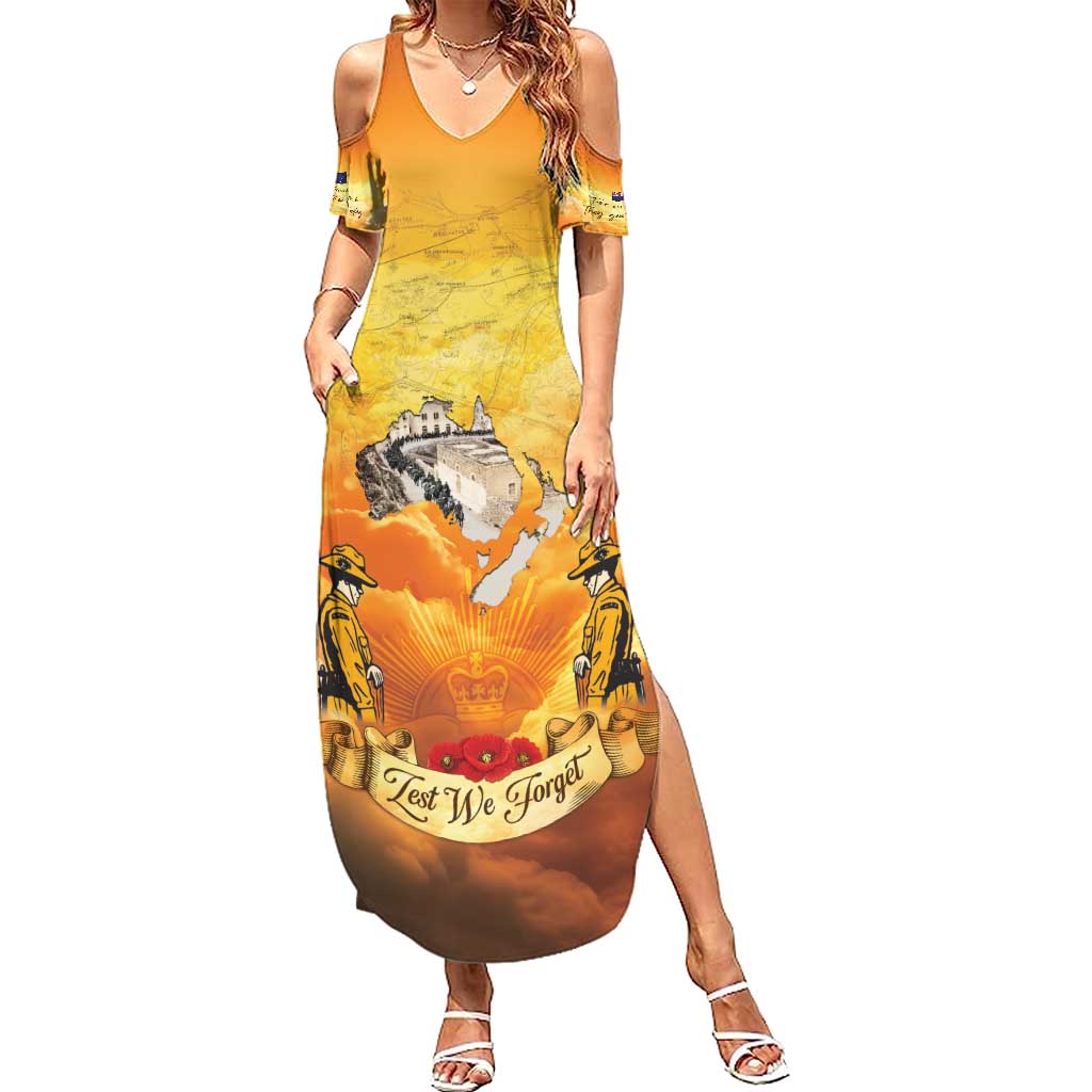 New Zealand And Australia ANZAC Day Summer Maxi Dress Sinai Palestine Campaign Lest We Forget