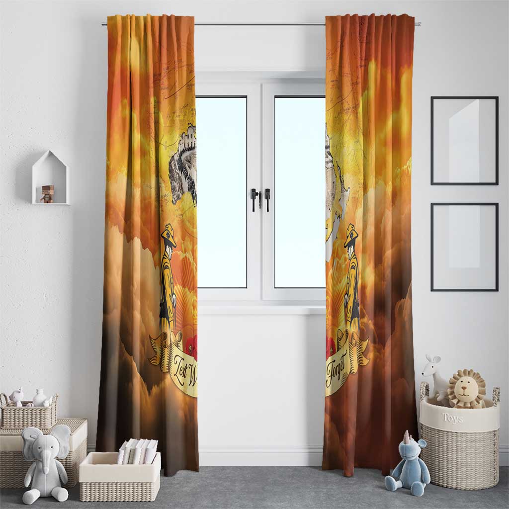 New Zealand And Australia ANZAC Day Window Curtain Sinai Palestine Campaign Lest We Forget LT05 - Polynesian Pride