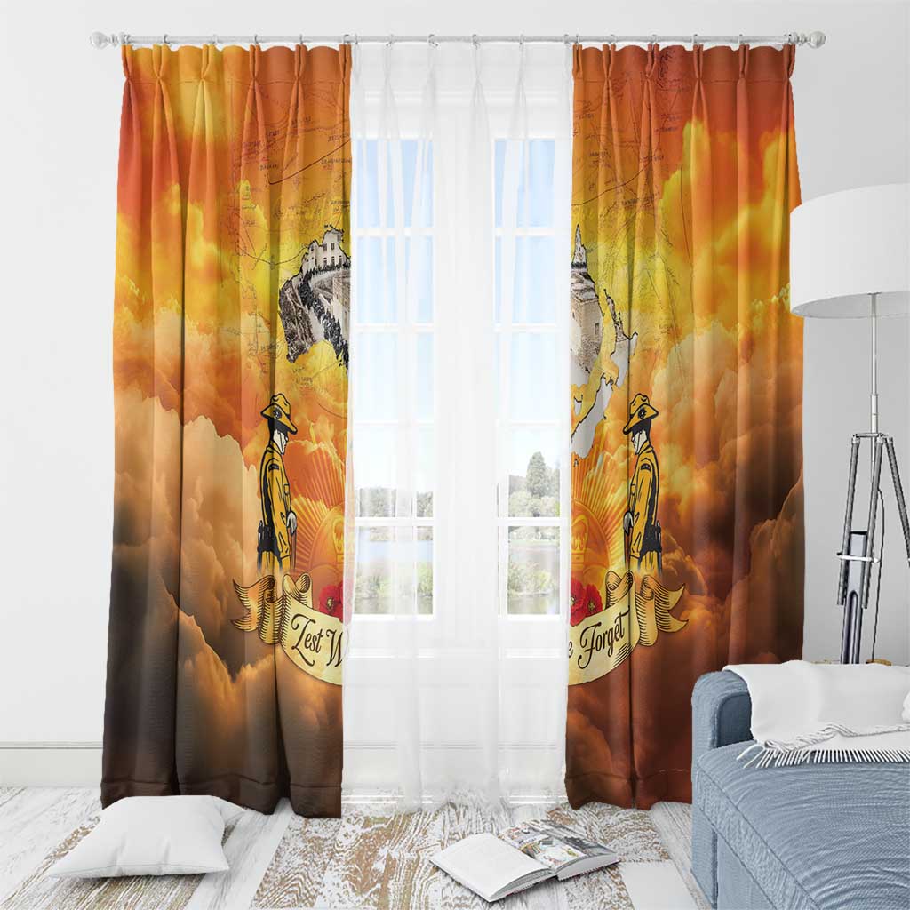 New Zealand And Australia ANZAC Day Window Curtain Sinai Palestine Campaign Lest We Forget LT05 - Polynesian Pride