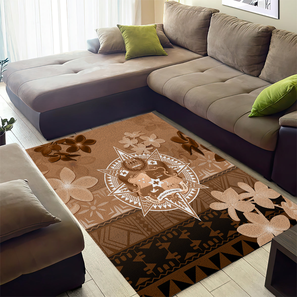 Tonga Emancipation Day Area Rug Tongan Kupesi Ngatu Pattern Vintage Style LT05 - Polynesian Pride