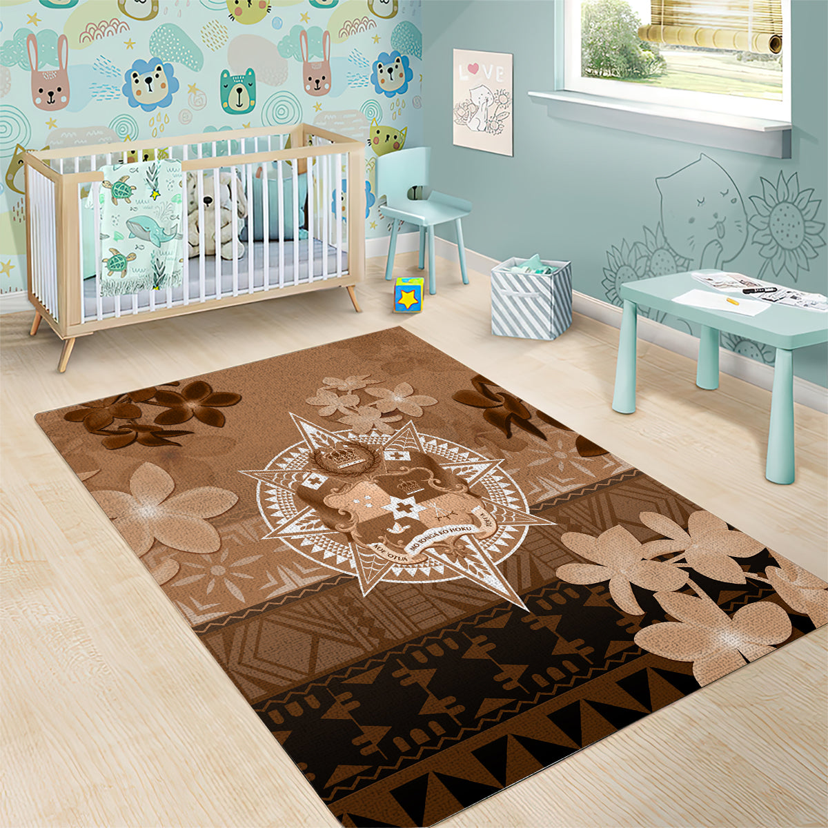Tonga Emancipation Day Area Rug Tongan Kupesi Ngatu Pattern Vintage Style LT05 - Polynesian Pride