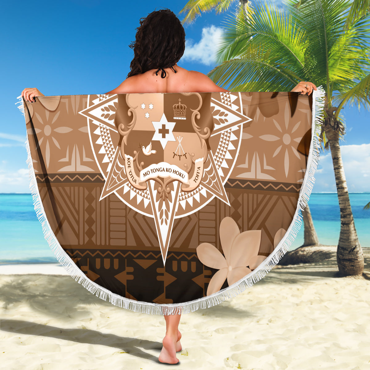 Tonga Emancipation Day Beach Blanket Tongan Kupesi Ngatu Pattern Vintage Style LT05 - Polynesian Pride