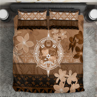 Tonga Emancipation Day Bedding Set Tongan Kupesi Ngatu Pattern Vintage Style LT05 Brown - Polynesian Pride