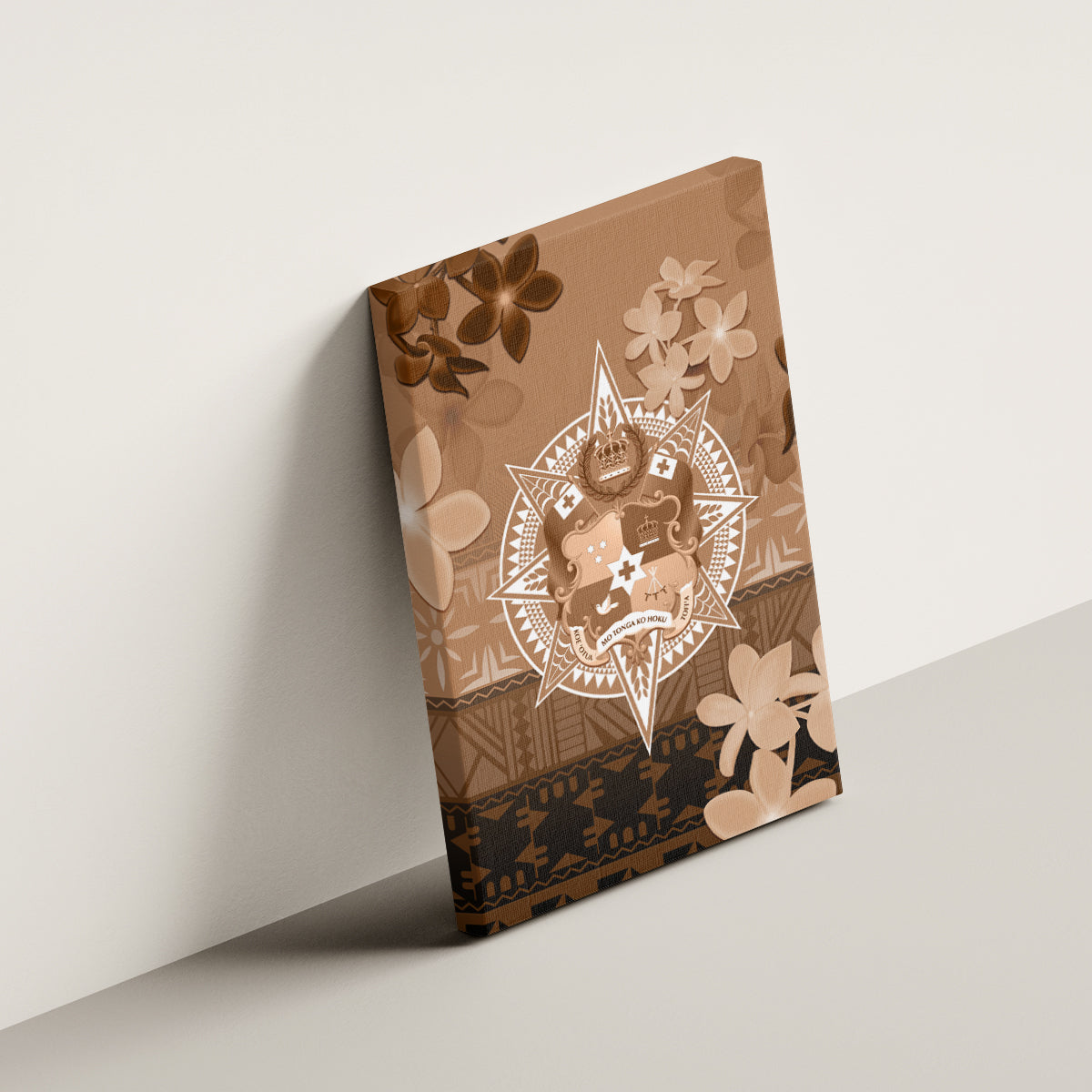 Tonga Emancipation Day Canvas Wall Art Tongan Kupesi Ngatu Pattern Vintage Style LT05 - Polynesian Pride