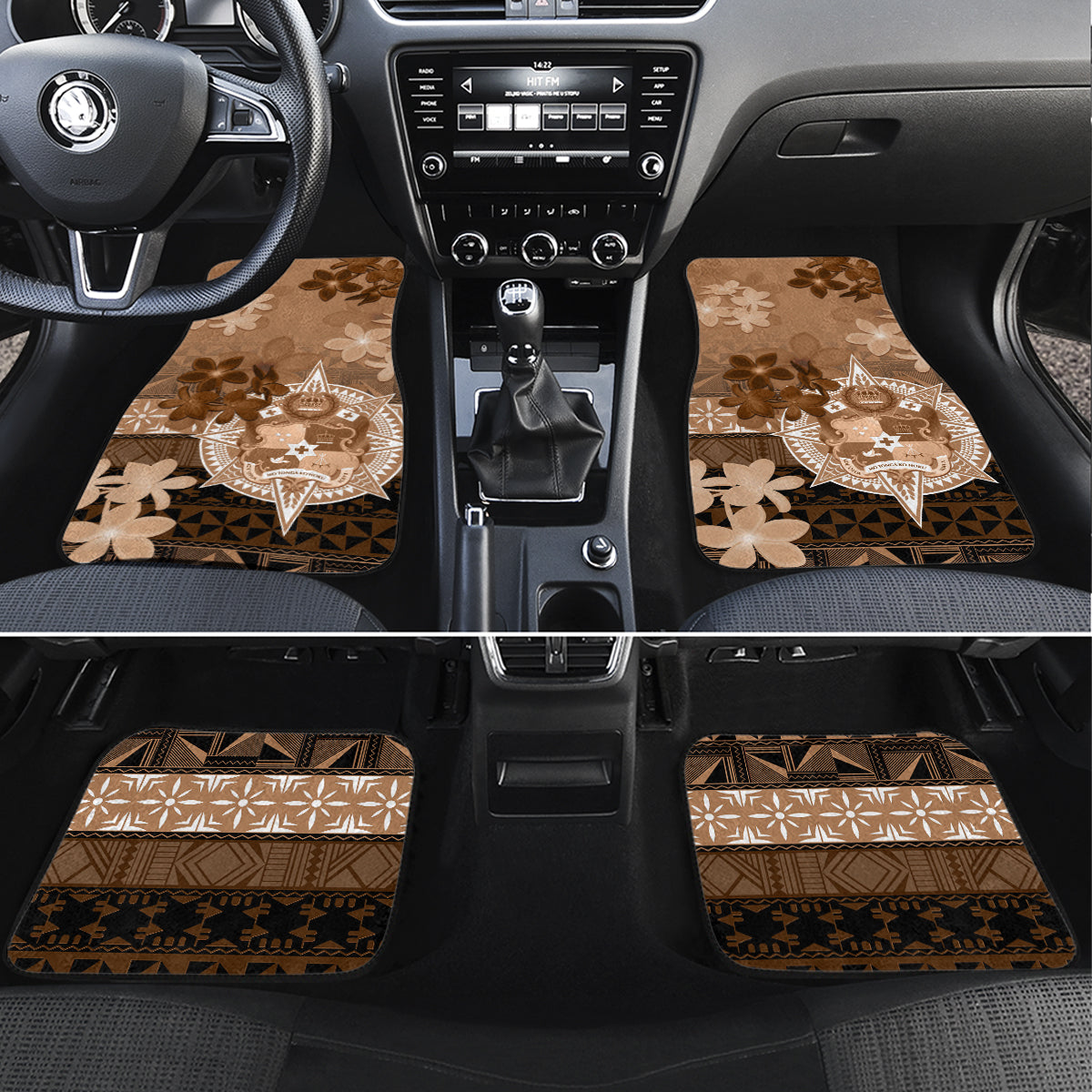 Tonga Emancipation Day Car Mats Tongan Kupesi Ngatu Pattern Vintage Style