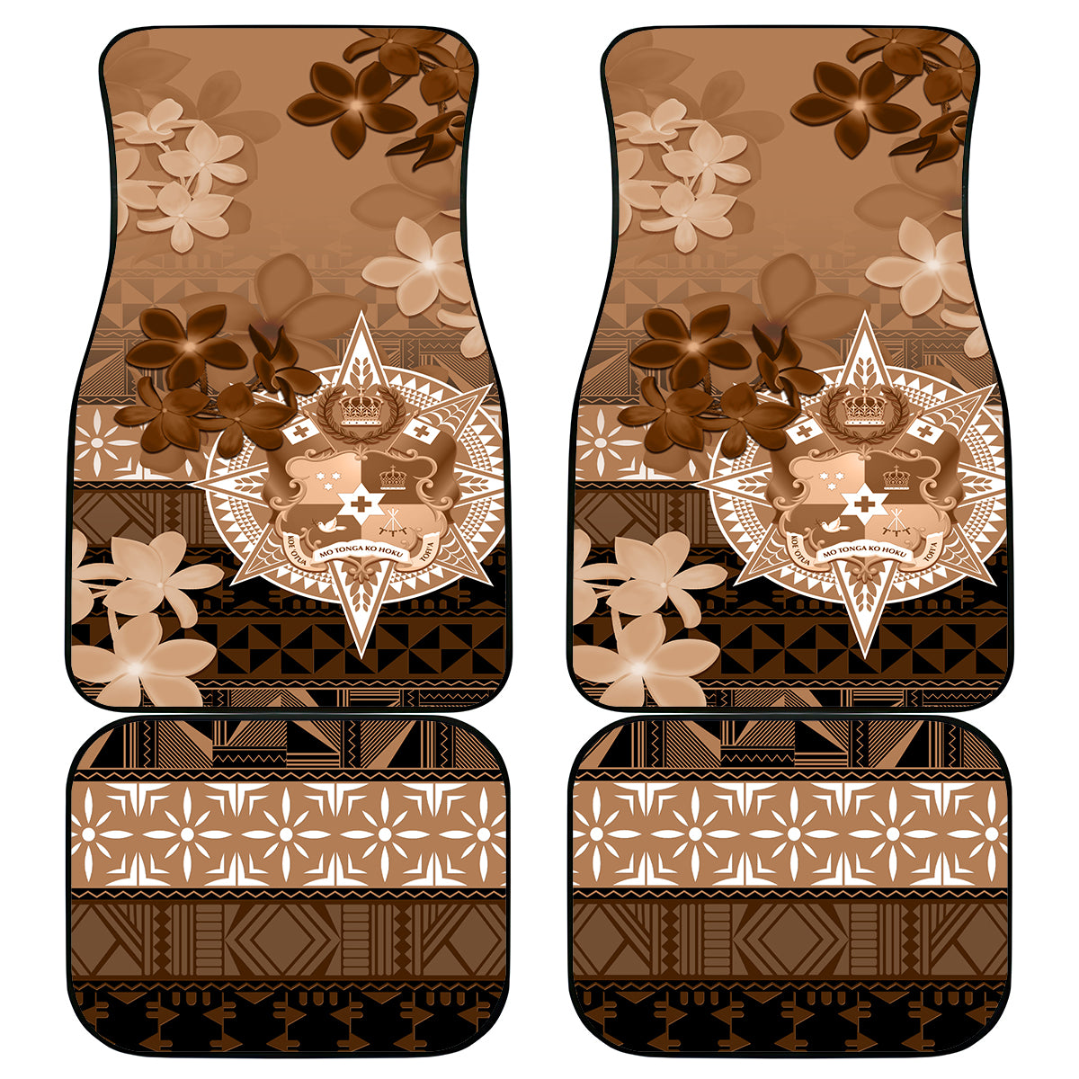 Tonga Emancipation Day Car Mats Tongan Kupesi Ngatu Pattern Vintage Style LT05 - Polynesian Pride