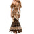 Tonga Emancipation Day Family Matching Mermaid Dress and Hawaiian Shirt Tongan Kupesi Ngatu Pattern Vintage Style